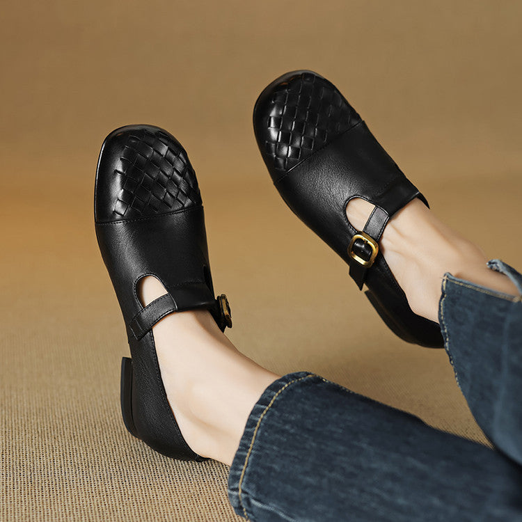 Velmora Woven Artificial Leather Loafers