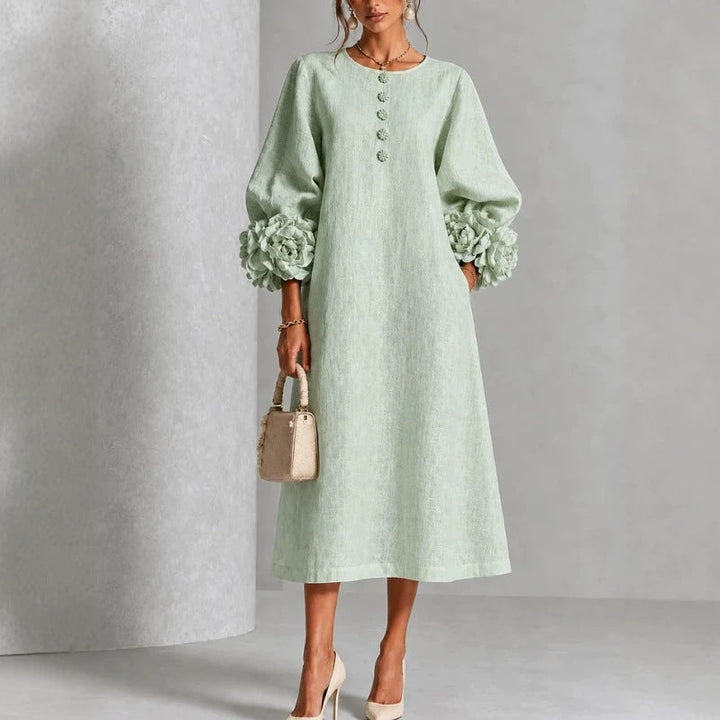 CHARLOTTE AVALON | ROSETTE CUFF MIDI DRESS FOR WOMAN