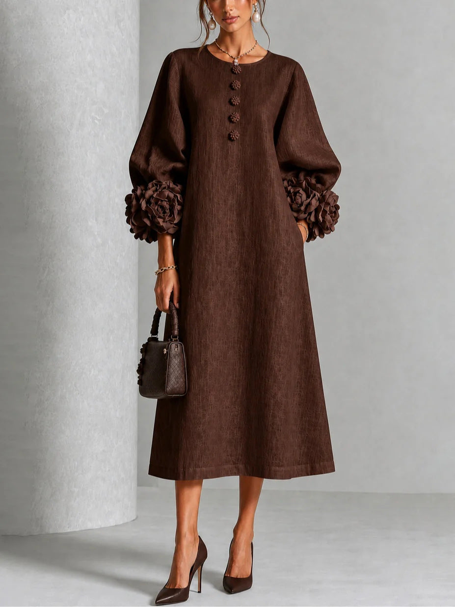 CHARLOTTE AVALON | ROSETTE CUFF MIDI DRESS FOR WOMAN