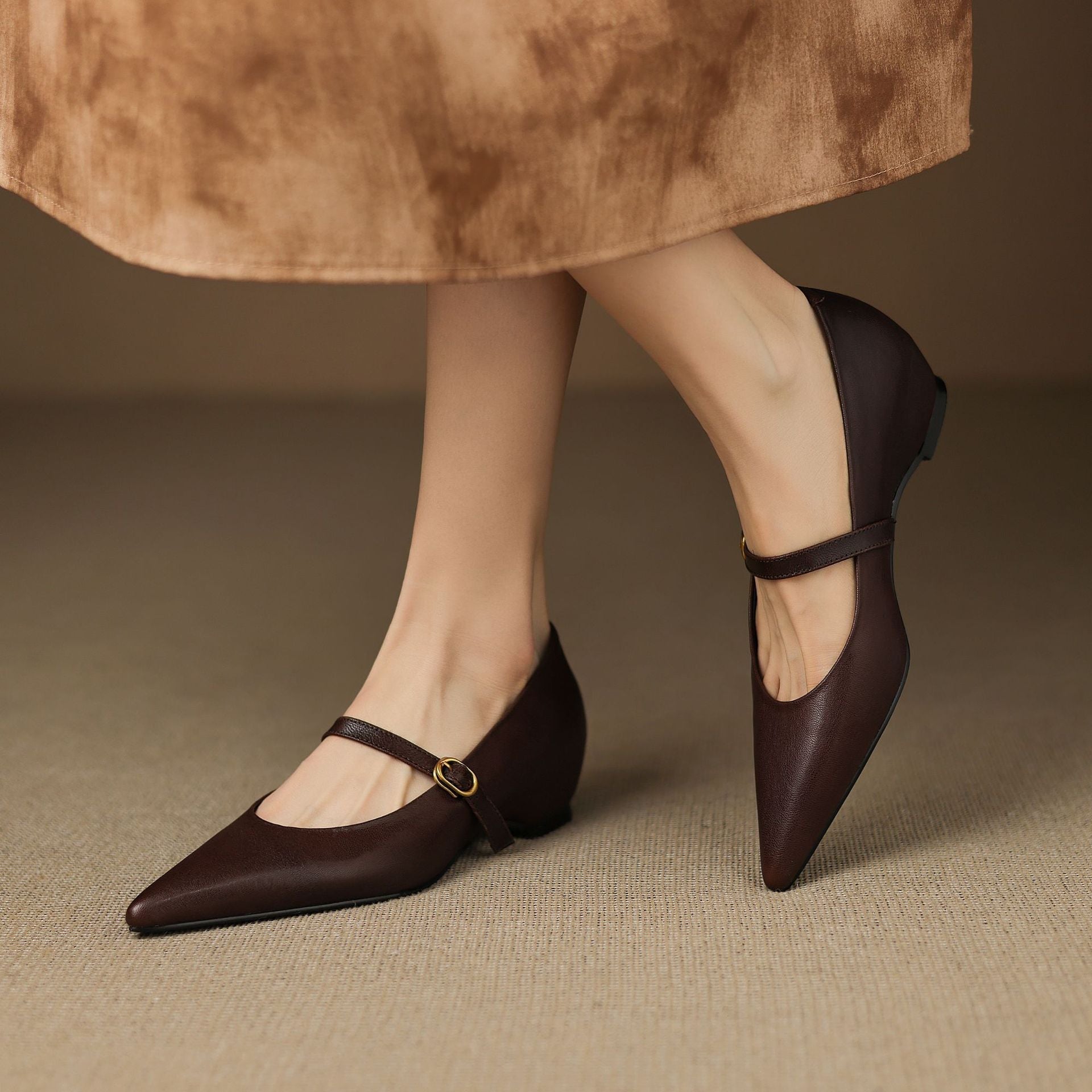 Veloria Lambskin Artificial Leather Mary Janes