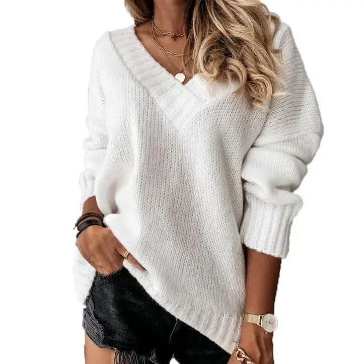 Amelie™ | Soft Knit V-Neck Sweater