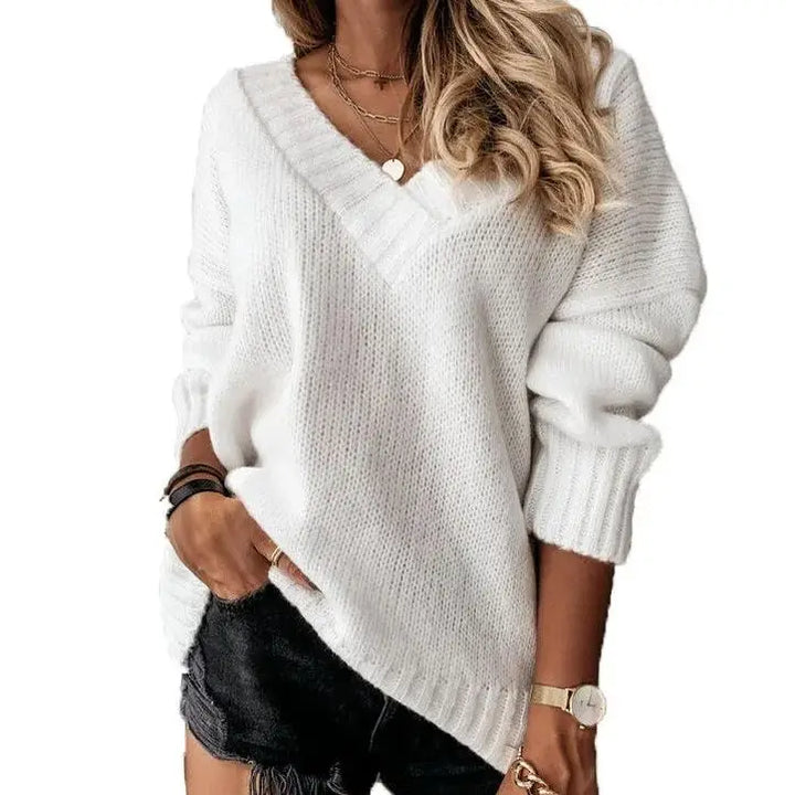 Amelie™ | Soft Knit V-Neck Sweater