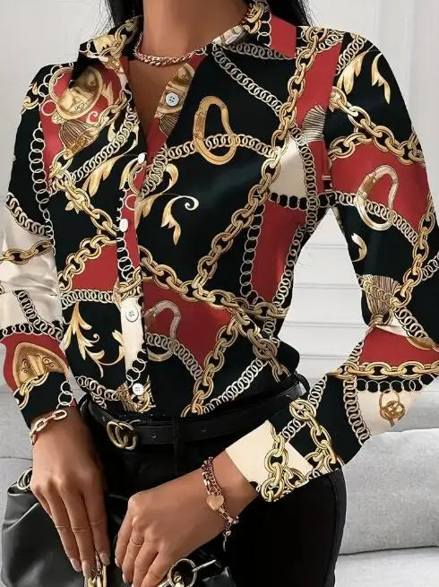 Melvara™ | Chain Print Shirt
