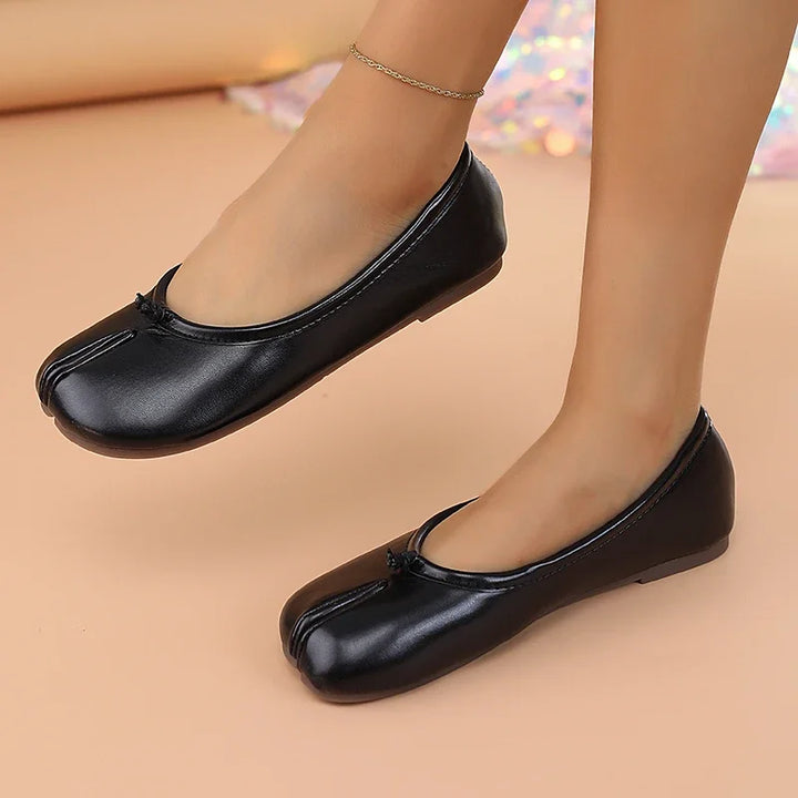 Nora | Leather Comfort Split-Toe Flats