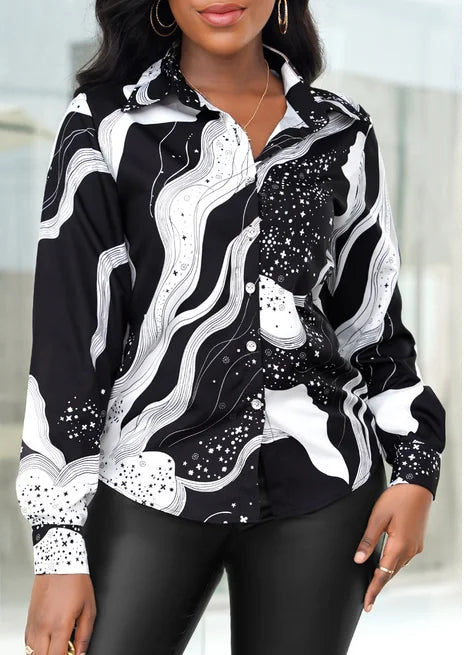 Melvara™ | Chain Print Shirt