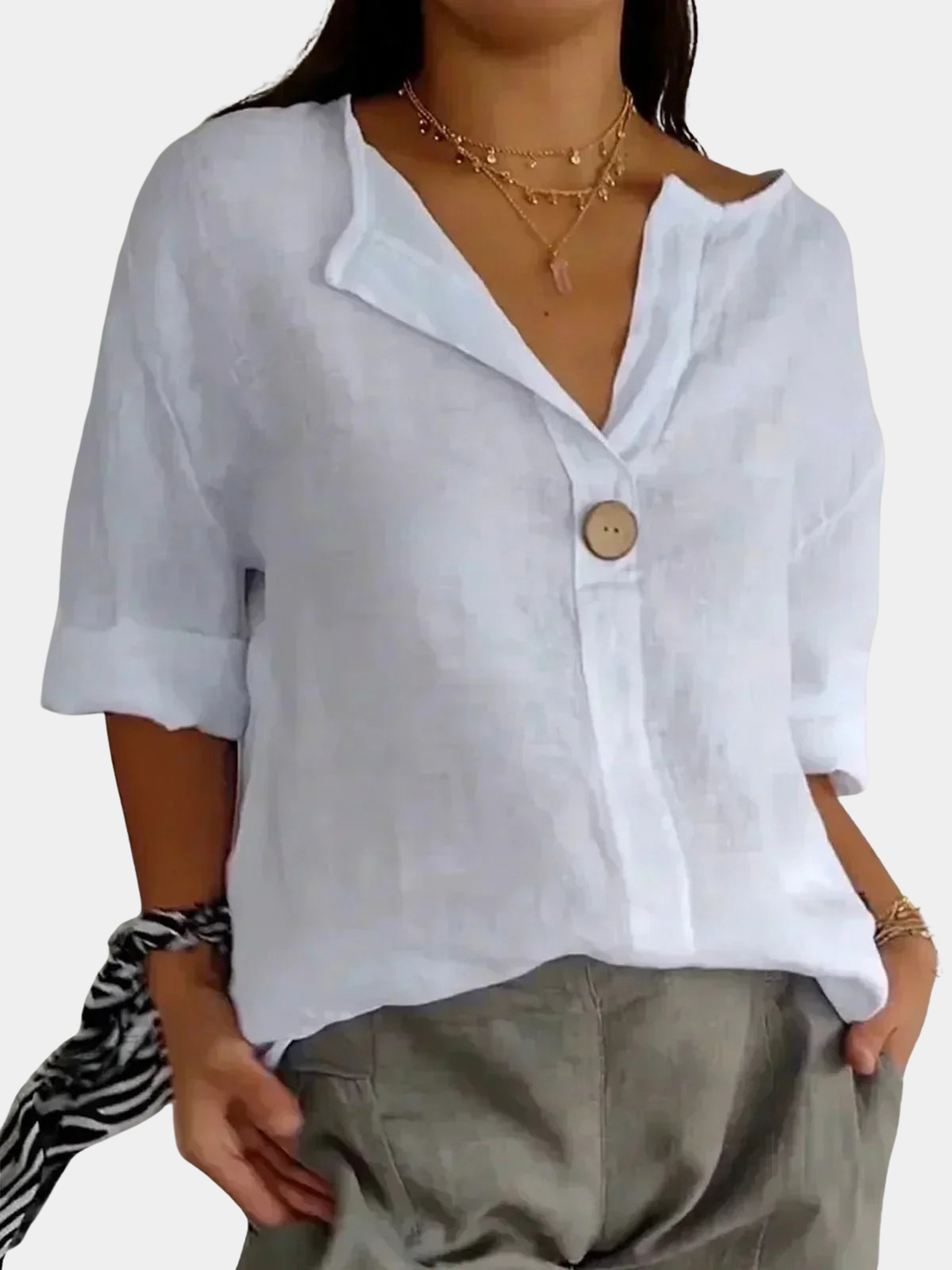 CHARLOTTE AVALON | ZAMMA V-NECK TOP FOR WOMAN