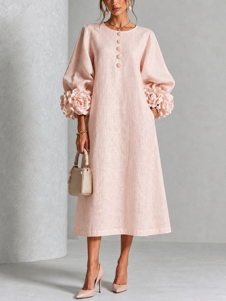 CHARLOTTE AVALON | ROSETTE CUFF MIDI DRESS FOR WOMAN