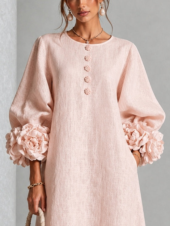 CHARLOTTE AVALON | ROSETTE CUFF MIDI DRESS FOR WOMAN