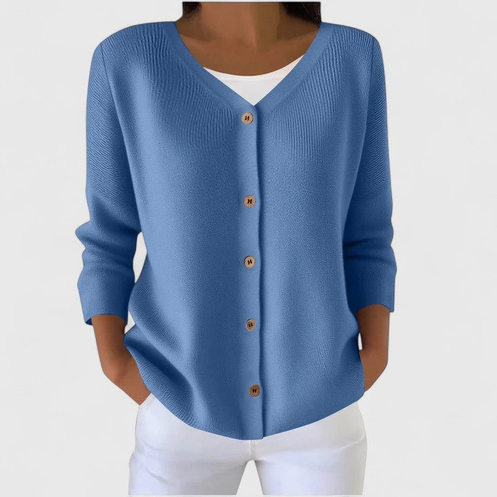 Norabella™ | Classic V-Neck Cardigan