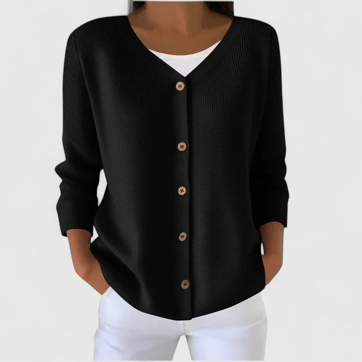 Norabella™ | Classic V-Neck Cardigan
