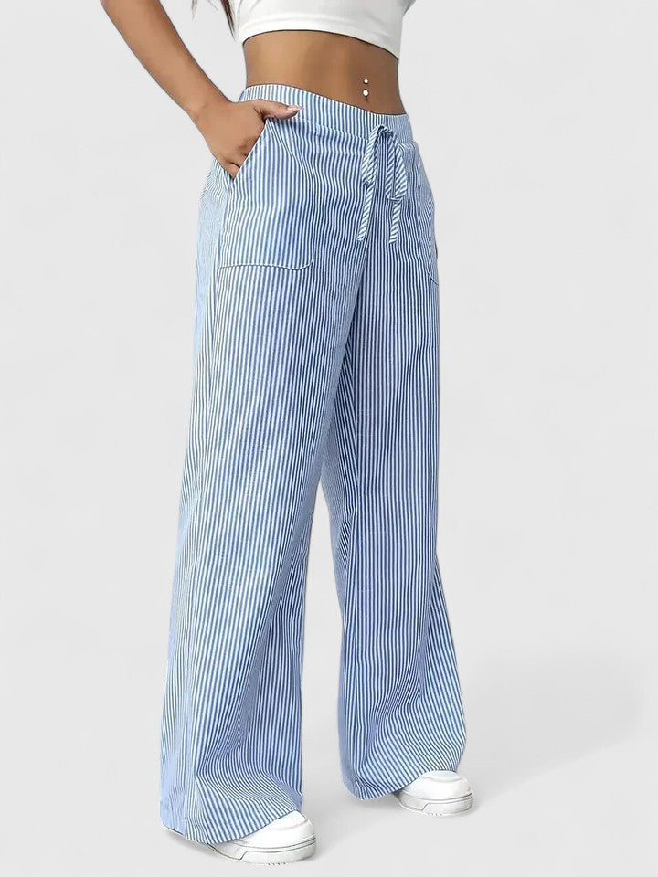 Isla | Wide-Leg Striped Trousers