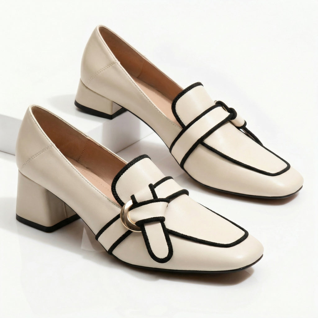 Evelyn™ | Orthopedic Leather Loafer Heels