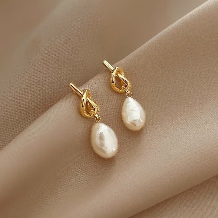 Knotted Pearl Elegance Earrings