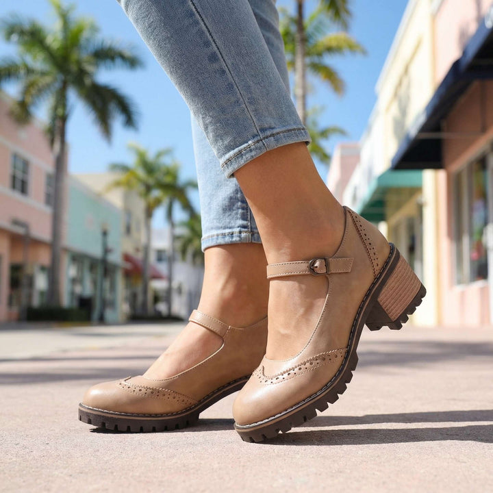 Amelia l Chunky T-Strap Mary Jane Heels