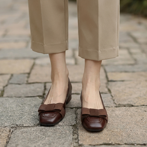 Camille Bow Artificial Leather Flats