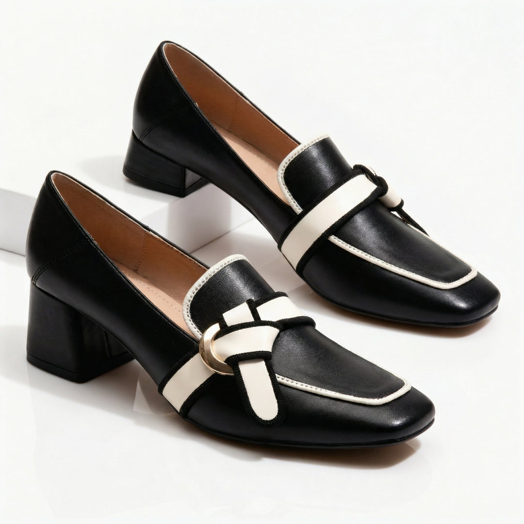 Evelyn™ | Orthopedic Leather Loafer Heels