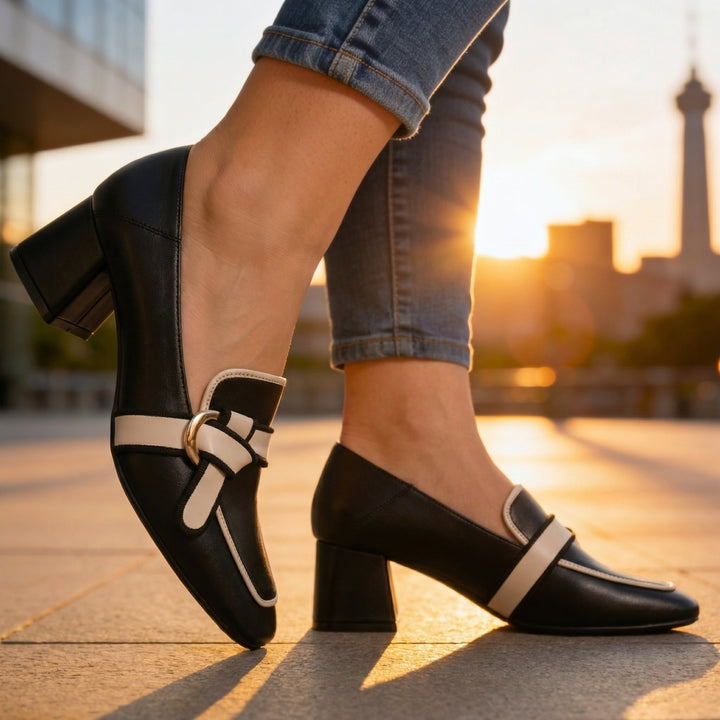 Evelyn™ | Orthopedic Leather Loafer Heels