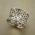 Vintage Silver Ring with Openwork Design