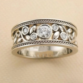 Vintage Silver Ring with Studded Zirconias