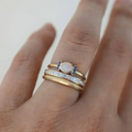 Vintage Ring Set with Opal in Gold