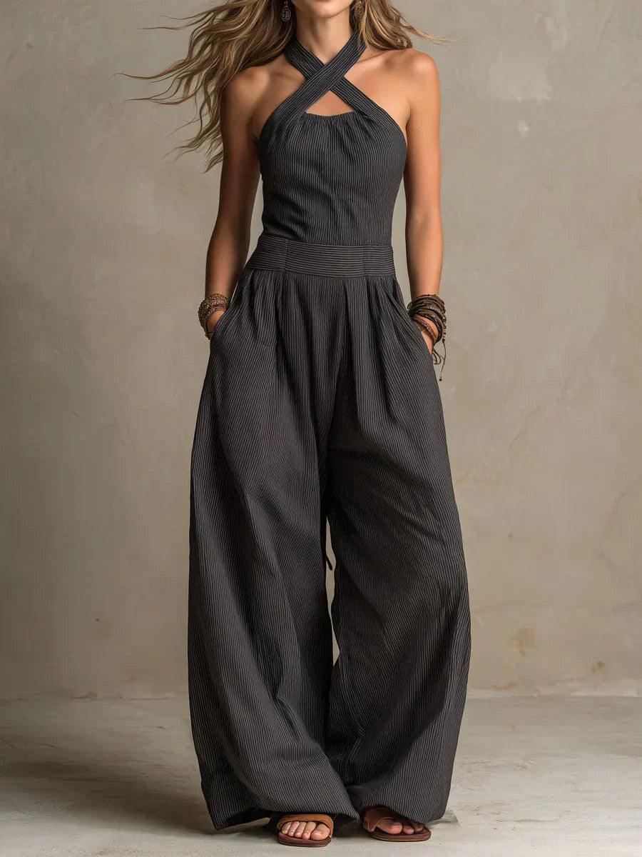 Ariadna | Elegant Cross-Neck Jumpsuit