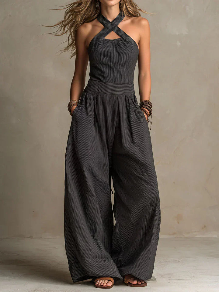 Ariadna | Elegant Cross-Neck Jumpsuit