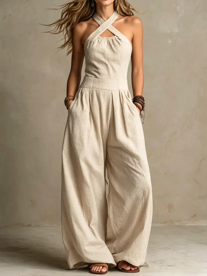 Ariadna | Elegant Cross-Neck Jumpsuit