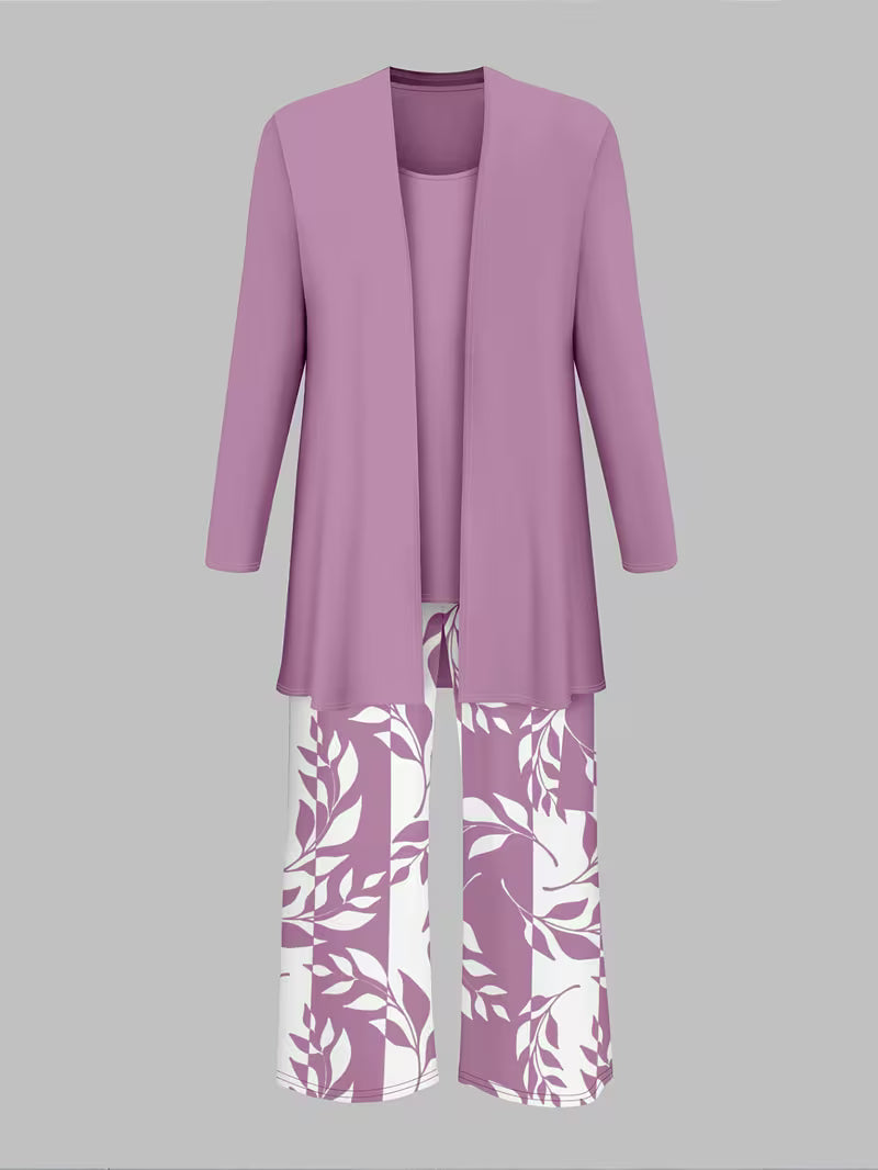 Chloe™ | Casual Leaf Print three Piece Set