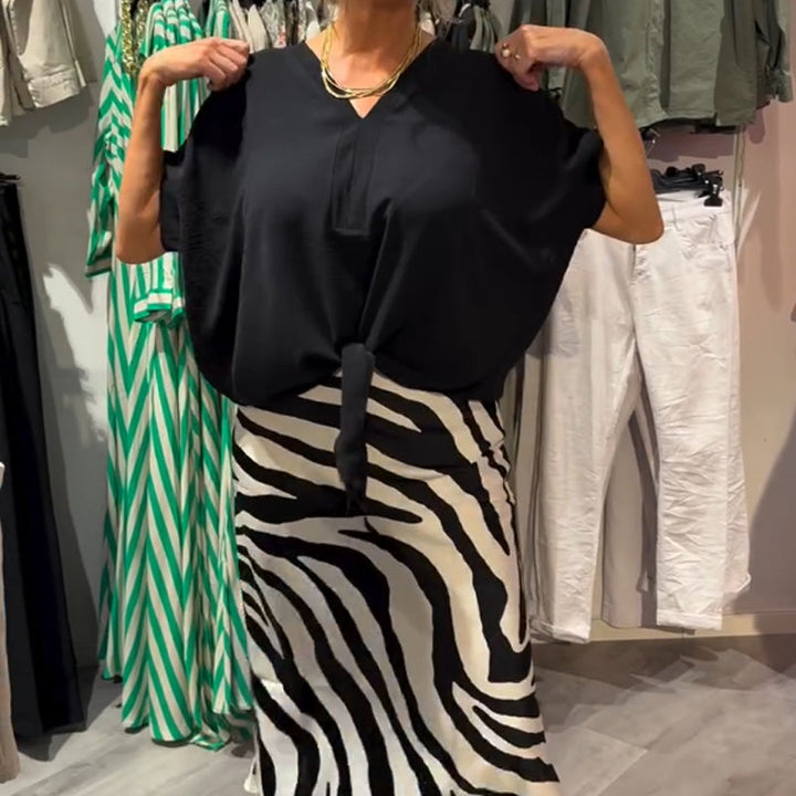 Ines™ | Front-Tie Top & Midi Skirt Set